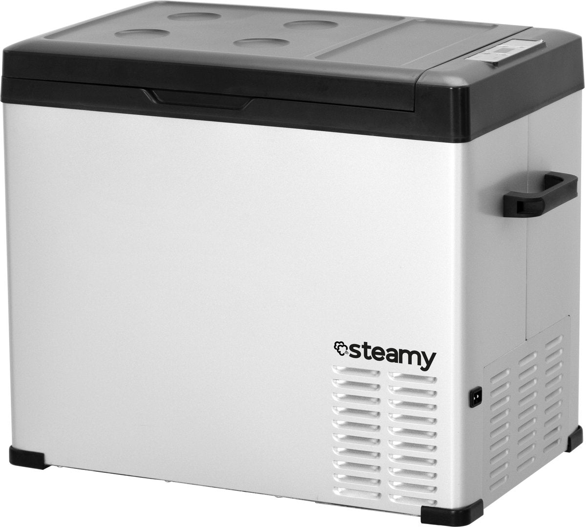 Steamy -e single zone elektrische compressor koelbox - single zone - 44 liter - 12v en 230v - voor auto en camping - zilver