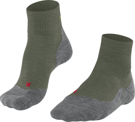 Falke TK5 kurze Anti-Blasen-Wandersocken aus dünnem Woll-Funktionsmaterial Herren grün - Größe 46-48