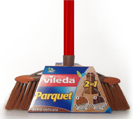 Vileda 2in1- Parkettbürste Parkettbürste mit Stiel