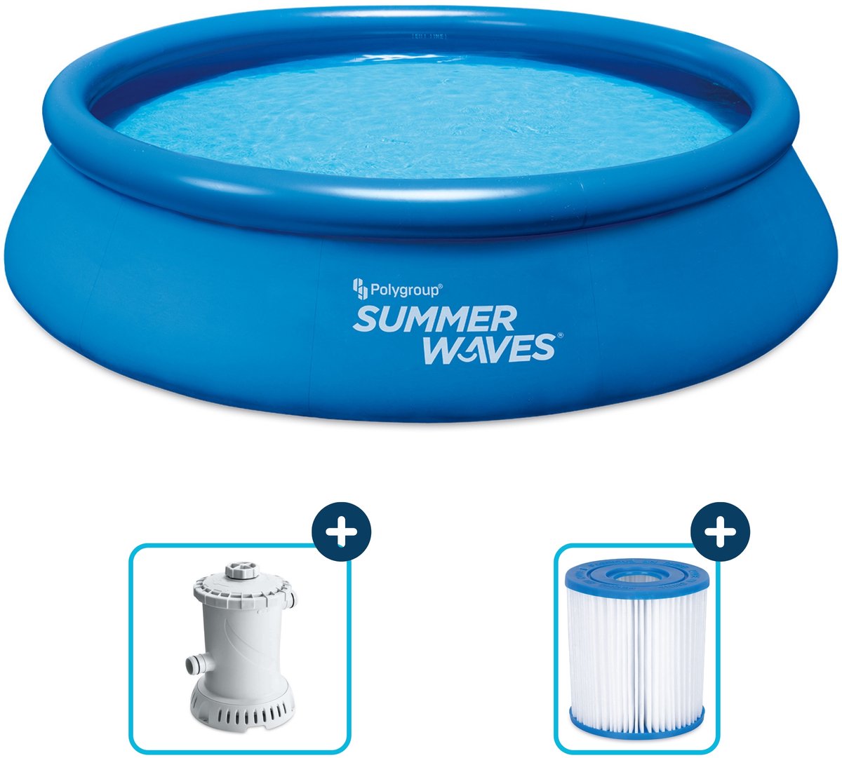 Sommerwellen-Schwimmbecken-Schnellset 366 x 76 cm + Filterpumpe