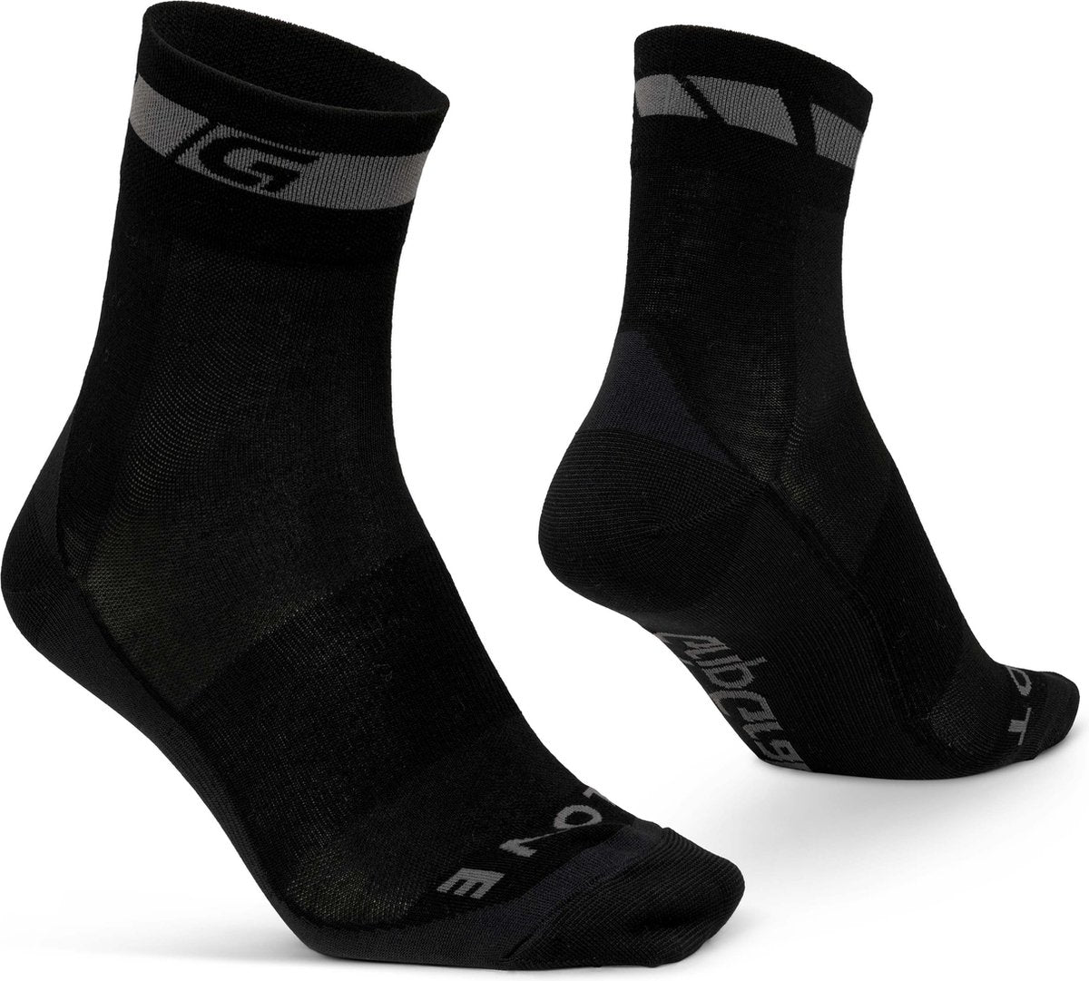 Gripgrab - merino regular cut fietssokken 1 paar wieler sokken - zwart - unisex - maat l (44-47)