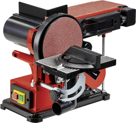 Einhell Elektro-Band- und Tellerschleifer TC-US 380 - 380 W - Schleifbandgeschwindigkeit 292 m min - Tellerschleifergeschwindigkeit 1.450 t min - inkl. 1x Schleifband K80 und 1x Schleifscheibe K80