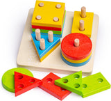 Bigjigs Holzformen-Stapelspiel, 17 Teile.