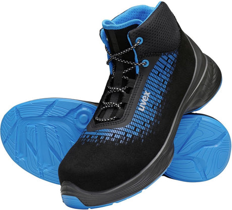 Uvex sicherheitsschuh stiefel 6833 schwarz blau pu-43 (weite 11)