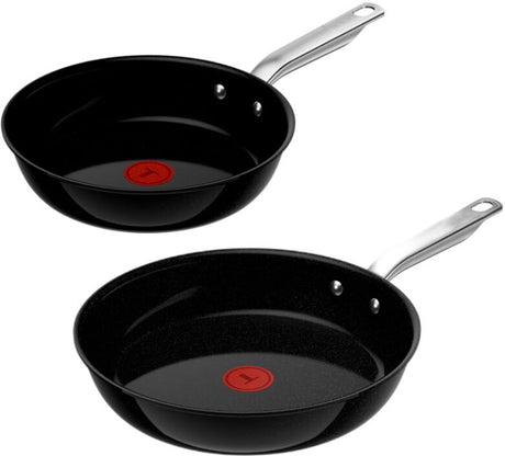 Tefal Experience Ceram – Pfannenset – 24 x 28 cm – Fusion-Kern – Keramik – Induktion – ergonomisch – PFAS-frei