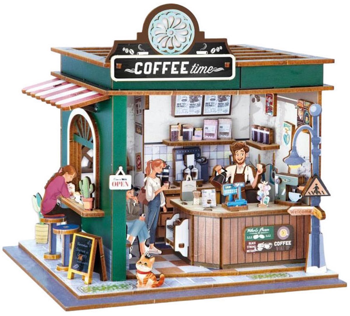 Buki France Buki – Modellbausatz – Diorama – Holz – Miniaturcafé
