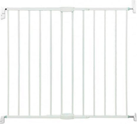 Munchkin Metall-Schraubtor – Treppenschutzgitter mit Bohrung – Schutzgitter mit Wandbefestigung – 64,5 bis 102 cm – oben und unten verstellbar – weiß