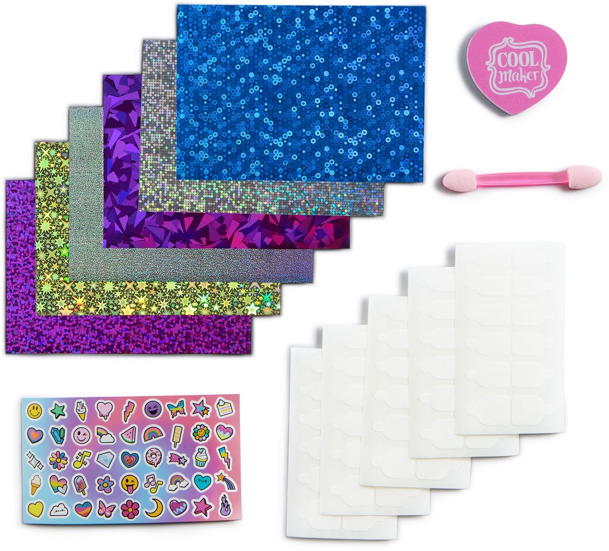 Cool Maker Go Glam Folien-Nagelset mit 6 Bögen Glitzerfolie und Nagelaufklebern für 5 DIY-Maniküre-Bastelspielzeuge