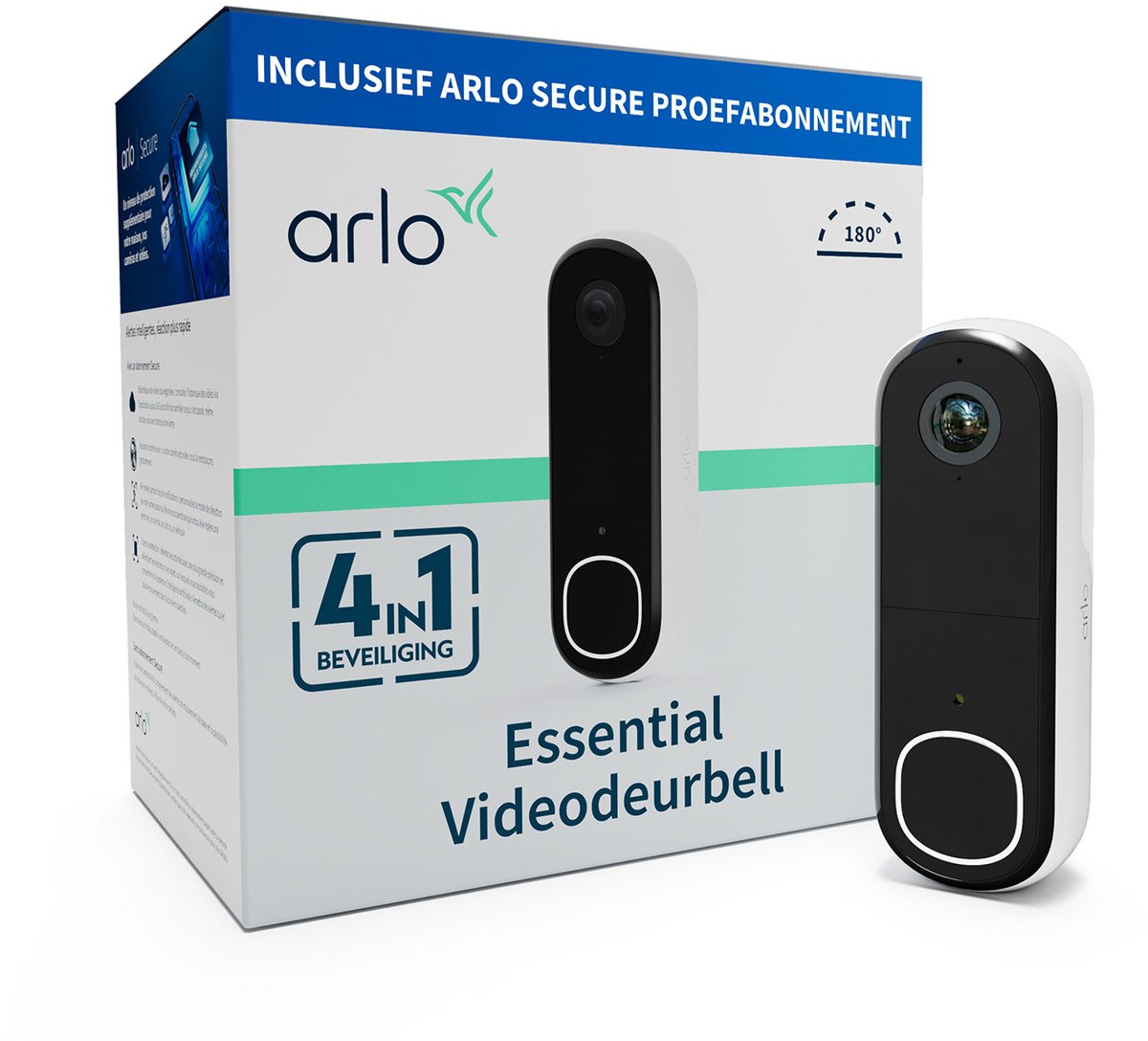 Arlo HD kabellose Video-Türklingel mit Kamera, 1 Türklingel, weiß