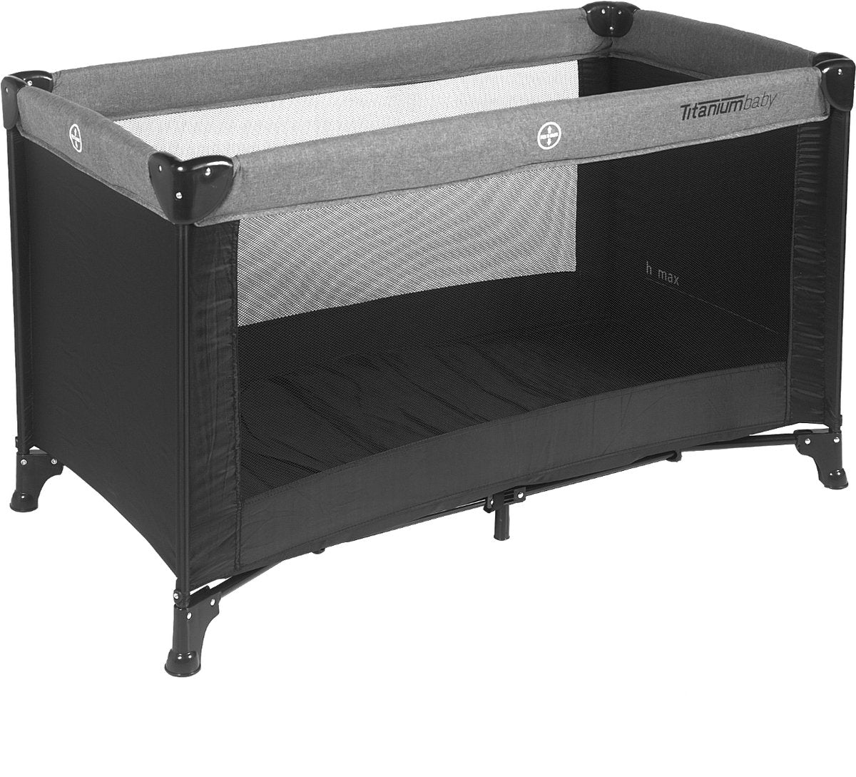 Titanium baby titaniumbaby campingbed 60 x 120 - zwart melange