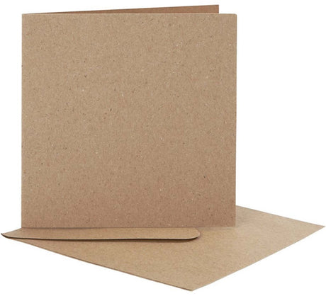 Creativ Firmenkarten und Umschläge, Kartengröße 12,5x12,5 cm, Umschlaggröße 13,5x13,5 cm, natur, 10er Set 1 Box