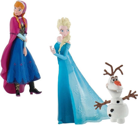 Bullyland 13446 – Spielset und Sammelfiguren Frozen mit Anna, Elsa und Olaf – lebensechte und detaillierte Gestaltung – ideal als Tortenfigur oder Geschenk für Kinder ab 3 Jahren.