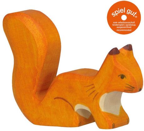 Holztiger Waldtiere - Eichhörnchen stehend - 8x2x6cm - Holzfigur - handgefertigt