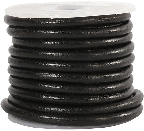 Creativ Company Lederband, Stärke 4 mm, schwarz, 5 m 1 Rolle