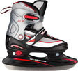Nijdam Eishockey-Schlittschuhe – verstellbar – Schwarz Silber – Größe 34–37