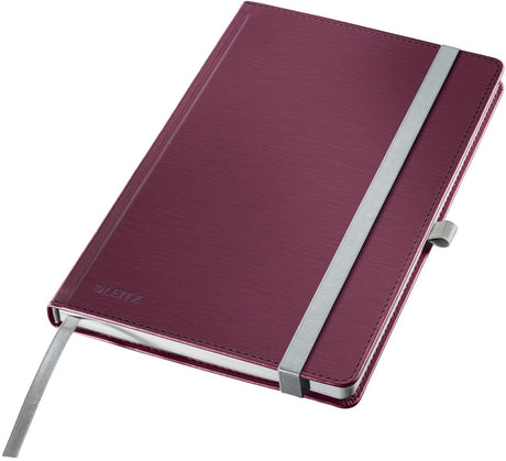 Notizbuch im Leitz-Stil, A5 liniert – mit Hardcover – 100-Gramm-Papier – Granatrot