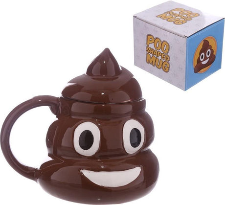 Emotionaler Keramikbecher in Form eines Stuhlhaufens mit Deckel