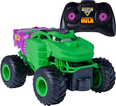 Monster jam - marvel the hulk rc monster truck 1:24 - bestuurbare monstertruck met afstandsbediening - groen - vanaf 4 jaar
