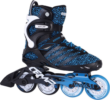 Tempish Wire 3.0 84 Inline-Skates – 4x84mm Rollen – Fitness-Inline-Skates – Schwarz Blau – Größe 45