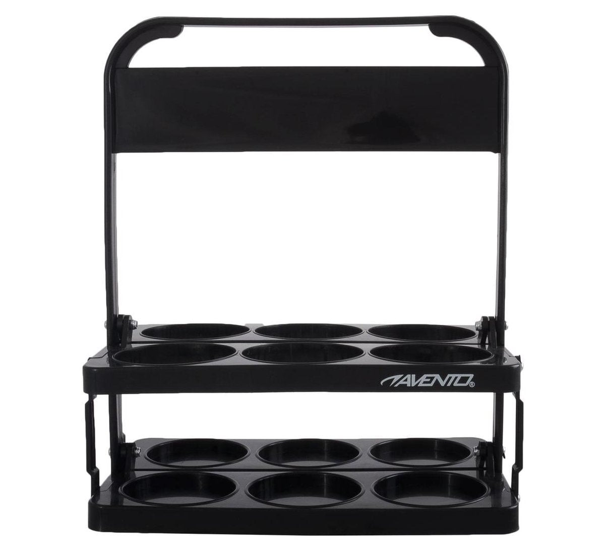 Avento inklapbaar draagrek - voor 6 bidons - zwart - 28 x 33.5 x 17.5 cm