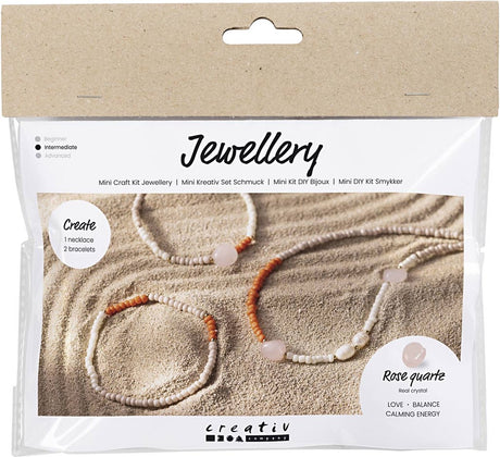 Https: www.cchobby.nl mini-hobbyset-jewelry-rose-quartz-necklace-and-bracelet-1-box