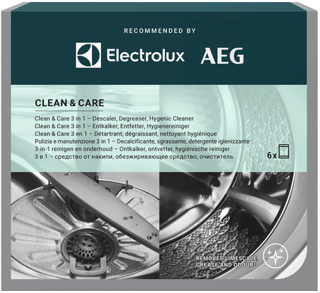 Aeg electrolux m2gcp601 clean and care - 3 in 1 reiniger - reinigen en onderhoud - ontkalker, ontvetter en reiniger - geschikt voor wasmachines vaatwassers - 6 zakjes goed voor een half jaar