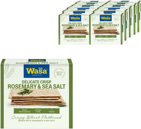 Wasa zartes, knuspriges Rosmarin-Meersalz – Cracker – 10 x 190 g