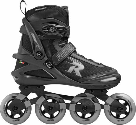 Roces Pic TIF 80 Inline-Skates – 4 x 80 mm Rollen – Fitness-Inline-Skates – Schwarz Grau – Größe 43