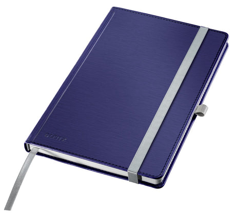 Notizbuch im Leitz-Stil, A5 liniert – mit Hardcover – 100-Gramm-Papier – Titanblau