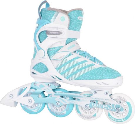 Tempish Wire 3.0 84 Damen Inline-Skates – 4x84mm Rollen – Fitness-Inline-Skates – Weiß Blau – Größe 39