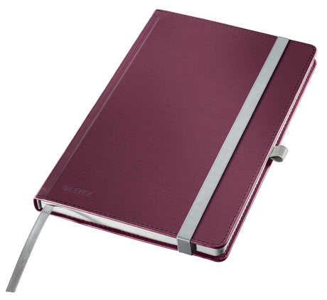 Leitz-Stil - Notizbuch A5 - rot - kariert - mit Hardcover