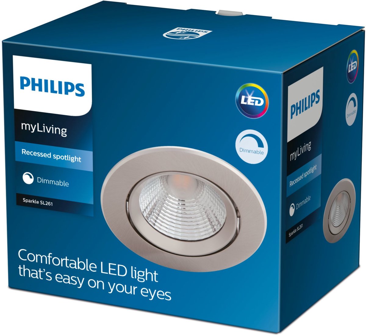 Philips led philips sparkle inbouwspot - 3-lichts - nikkel