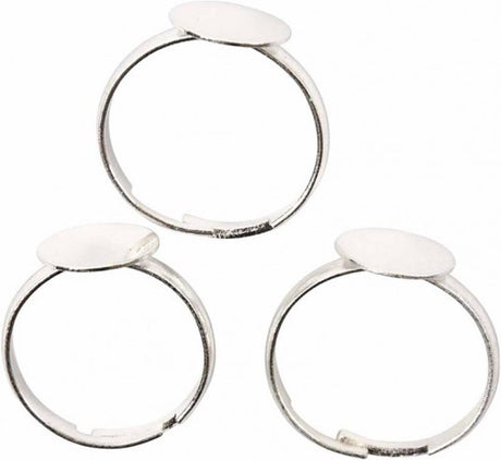 Creativ Company Ring für den Finger, versilbert, 3 Stück 1 Box