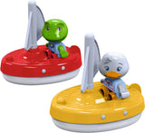Aquaplay groß – 2 Segelboote + 2 Figuren – Wasserbahn-Zubehör