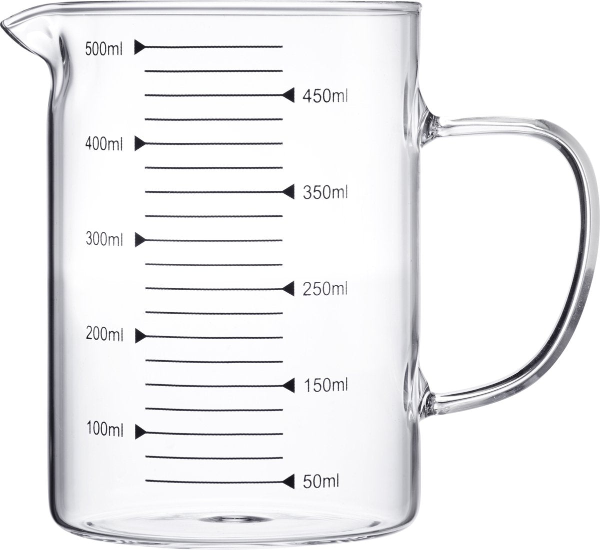 Westmark Messbecher aus Glas – ideal zum Abmessen von Zutaten zum Backen und Kochen, mikrowellengeeignet, temperaturbeständig, ergonomischer Griff – 0,5 Liter