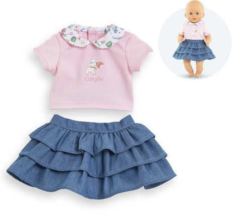 Corolle-Rock mit Rüschen und T-Shirt für Babypuppe, 30 cm.