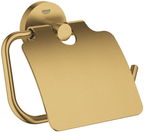 Grohe Essentials Toilettenpapierhalter – mit Deckel – gebürsteter cooler Sonnenaufgang (Mattgold)
