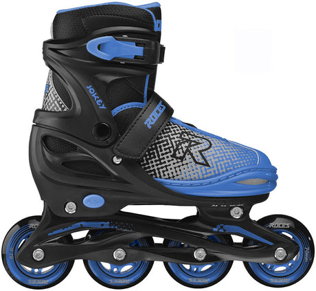 Roces Jokey X verstellbare Inline-Skates Jungen – Inline-Skates – Mitwachs-Skates – Schwarz Blau – Größe 34–37