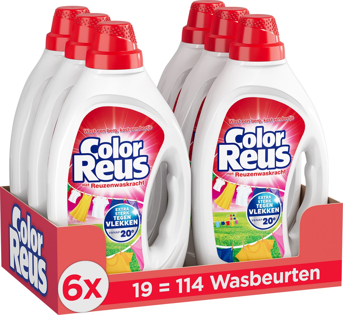 Color Giant Gel - Flüssigwaschmittel - Buntwäsche - Vorteilspack - 6 x 19 Waschgänge