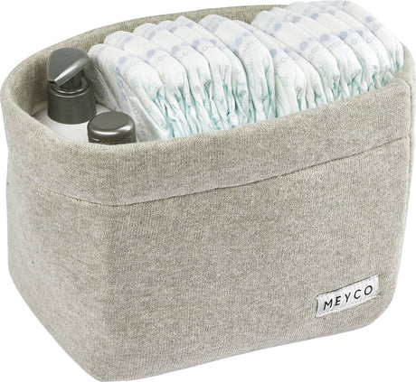 Meyco Baby Knit Basic Wickelkorb – Sand Melange – klein