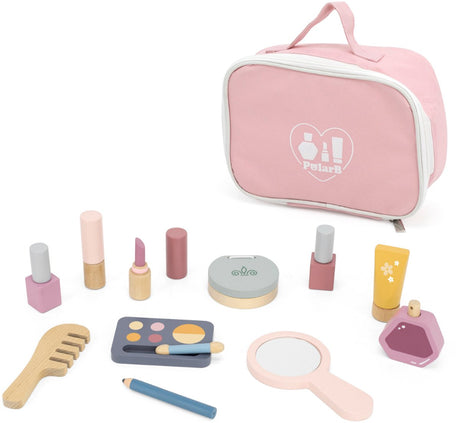 Polarb Make-up-Spielset aus Holz – Schönheitsset aus Holz für Kinder – Rollenspielspielzeug