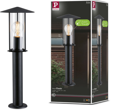 Paulmann Pollerleuchte klassisch insektenfreundlich IP44 500 mm 2200k 4,3w 420lm 230v schwarz E27 Metall