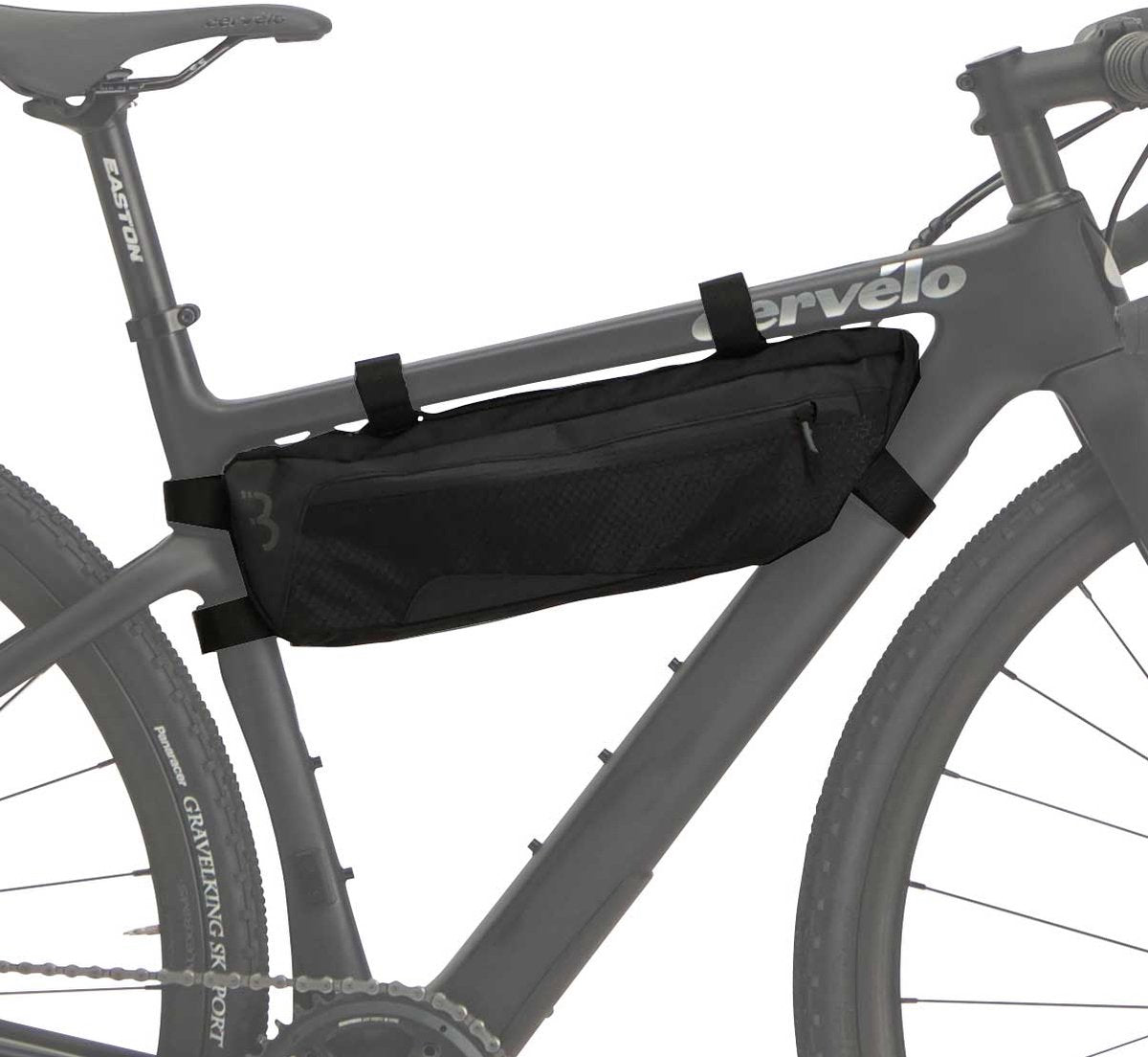 Bbb cycling frametas racefiets gravelbike 3 liter - waterbestendige bikepacking fietstas - verstelbaar - bikepacking tassen - middle mate small bsb-142