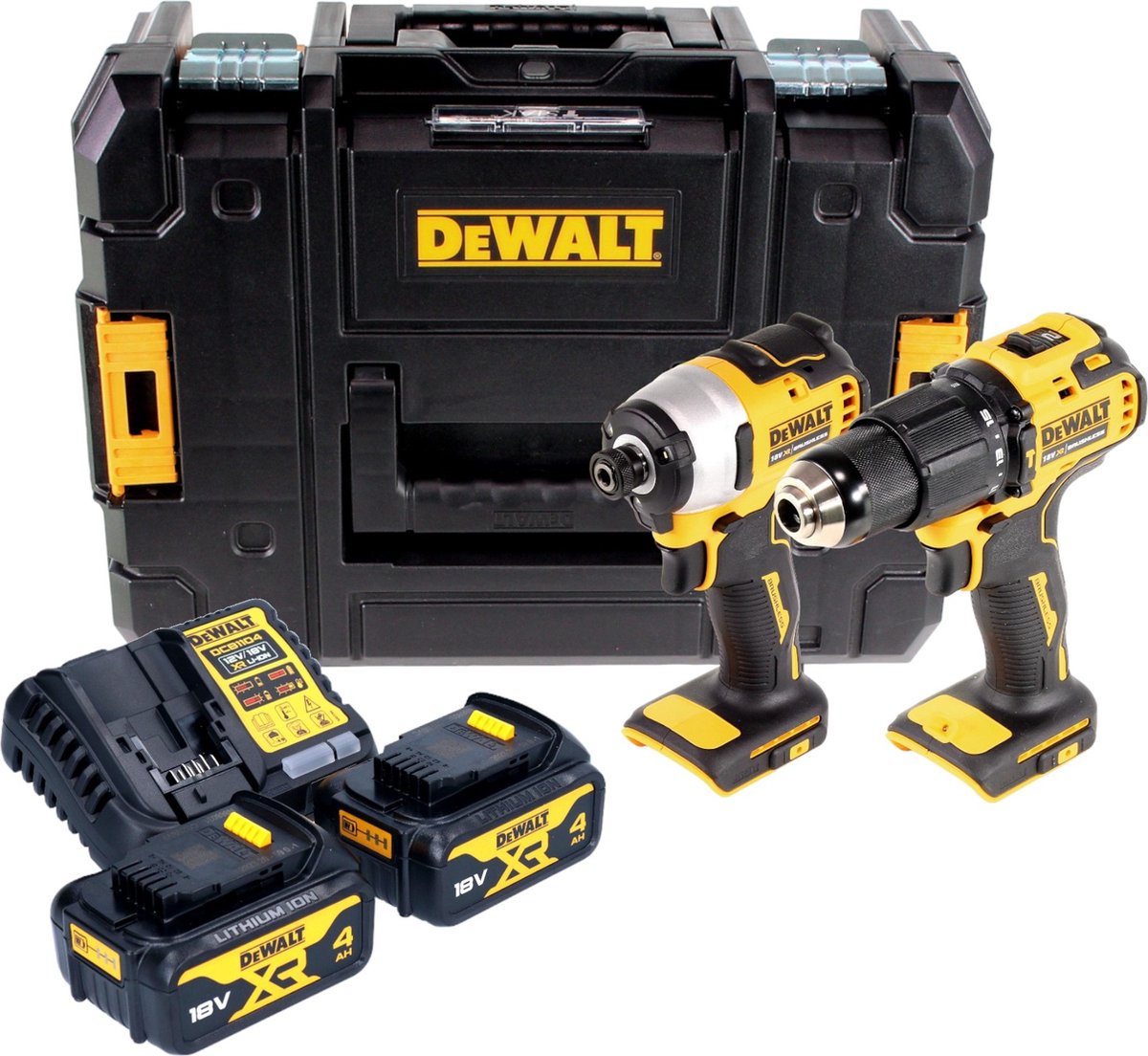 Dewalt Dck2062m2t-qw Kombiset 18 V 4,0 Ah Li-Ion – Akku-Schlagbohrmaschine DCD709 + Schlagschrauber DCF809 – Dck2062m2t-qw