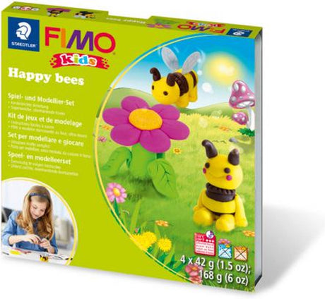 Fimo Kids 8034 – ofenhärtende Modelliermasse – Formenspielset Fröhliche Bienen