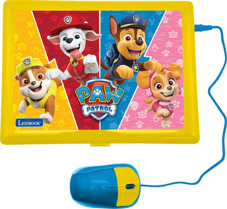 Lexibook Paw Patrol zweisprachiger, sprechender Lern-Laptop mit 170 Aktivitäten (85 in jeder Sprache), großer 6,7-Zoll-Bildschirm in Englisch und Deutsch