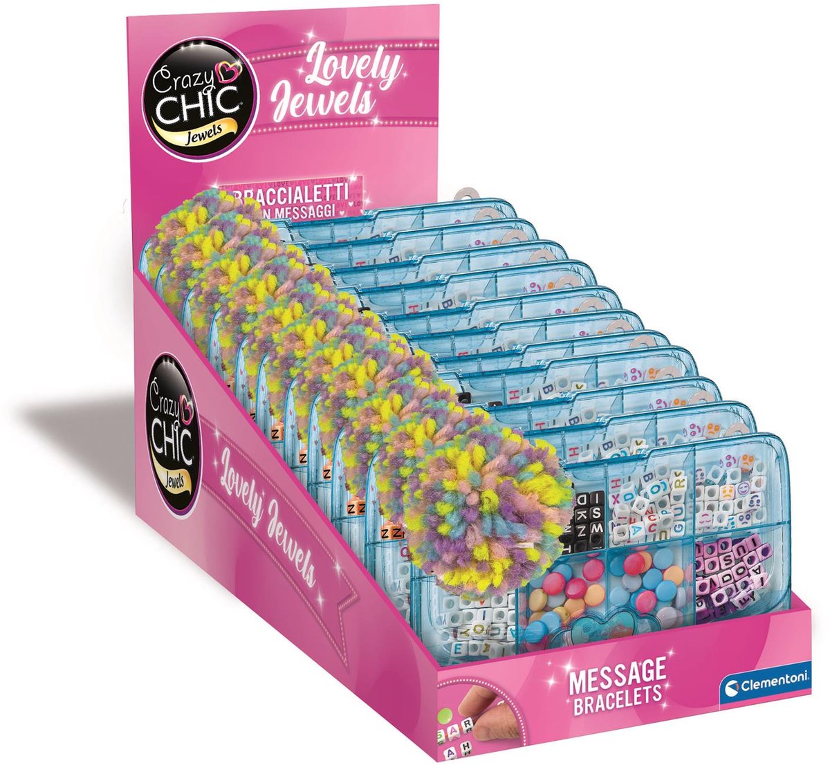Clementoni Crazy Chic Perlenset zur Schmuckherstellung in blauer Aufbewahrungsbox