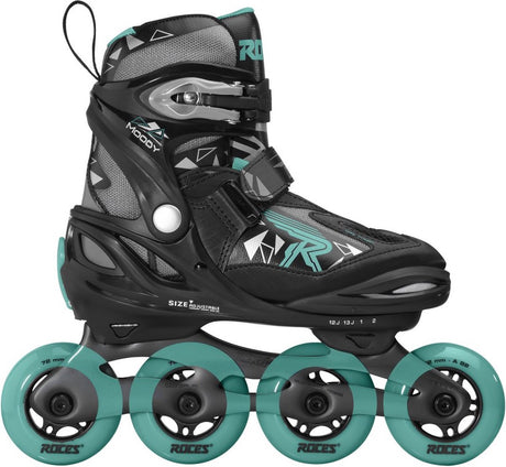 ROCES Inline Skates Moody Tif 82A Black Aqua Größe 30-35