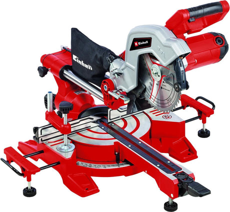 Einhell Radial-, Kapp- und Gehrungssäge – TC-SM 216 – 1600 W – ø216 mm – Sägeblatt mit 48 Zähnen – mit Laser