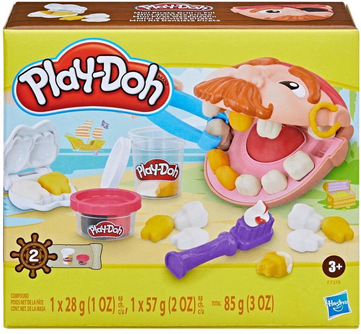 Play-Doh Mini-Piraten-Drill-and-Fill-Zahnarztspielzeug, spielbares Spielzeug für Kleinkinder ab 3 Jahren